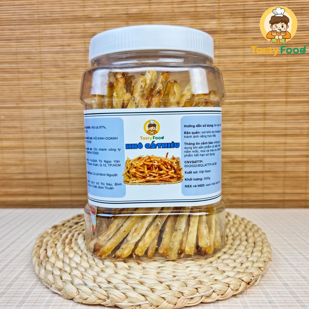 Khô Cá Thiều Que Cắt Sợi Tẩm Vị Ăn Liền Tasty Food - Hũ 500g/1kg
