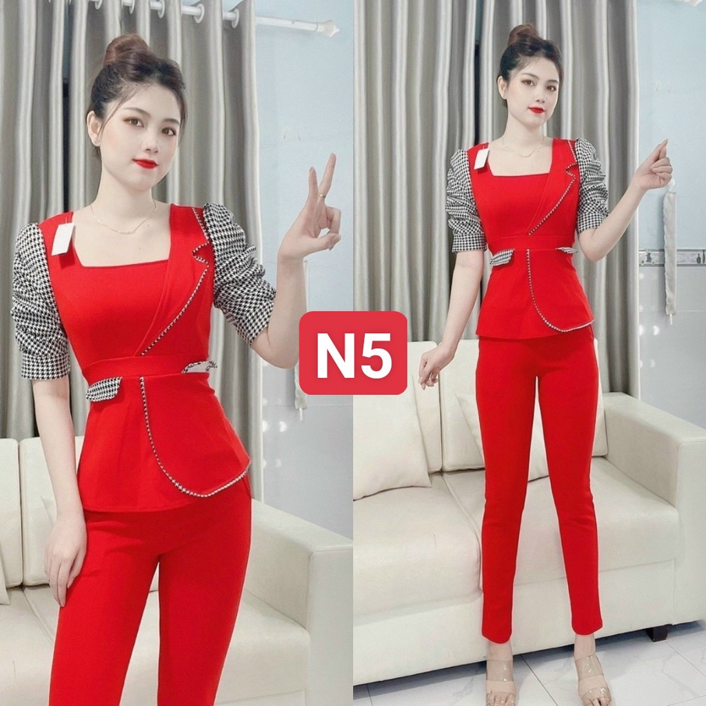 SÉT BỌ NỮ PHỐI TAY LỞ CARO XINH XOẮN (N)