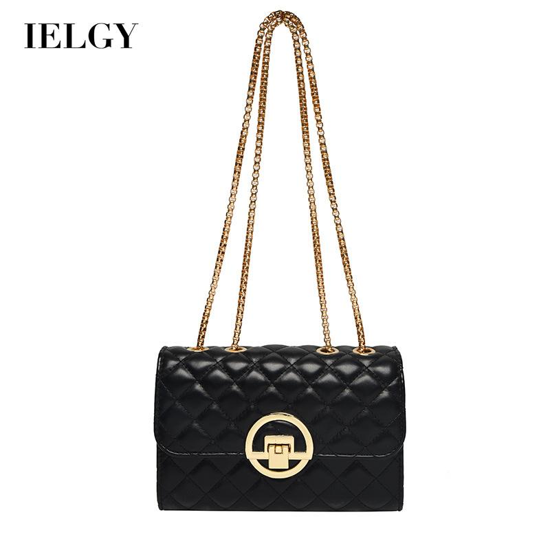 Túi Đeo Vai Màu Đen Phối Dây Xích Thời Trang Cao Cấp Cho Nữ