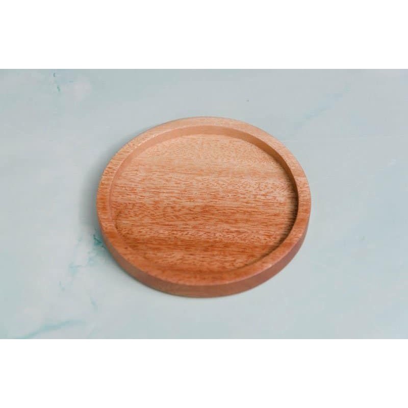 Lót ly gỗ VKU bằng xà cừ tự nhiên 100% - Hàng Việt Nam xuất khẩu - kích thước 9cm x cao 1cm