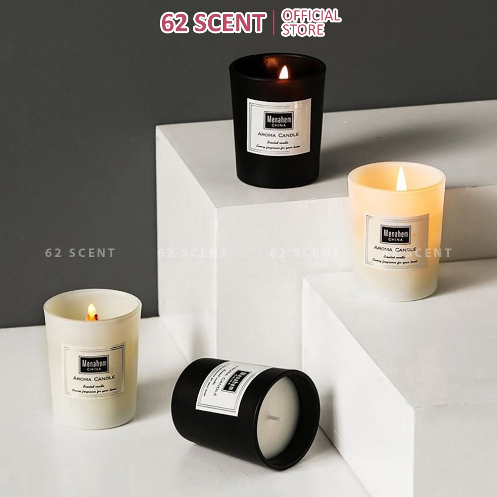 Nến thơm Menahem 50 gram sáp đậu nành không khói tự nhiên - thư giãn giải tỏa căng thẳng mệt mỏi làm quà tặng NT1
