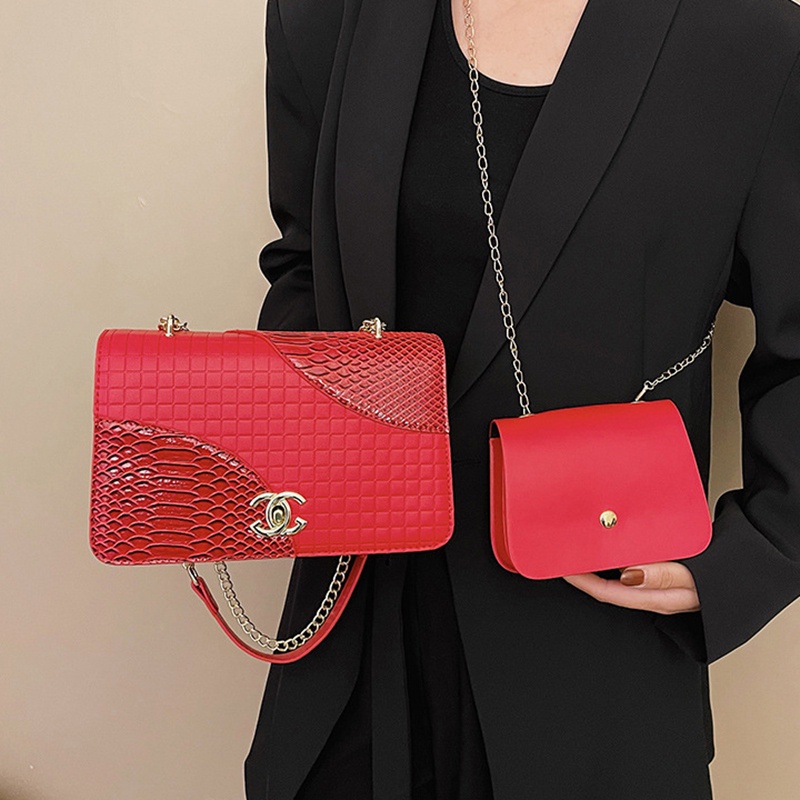 Túi Đeo Vai Vân Da Cá Sấu Cao Cấp Phong Cách Cổ Điển Thời Trang Cho Nữ