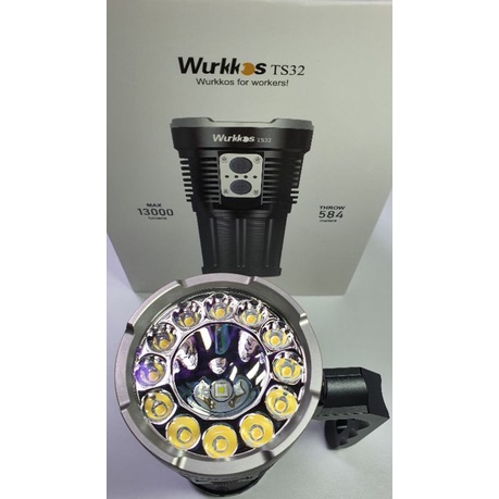 Đèn pin siêu sáng Wurkkos Ts32, 13000lm 584m, 12*lh351d x1sft40, Ipx8, Type C