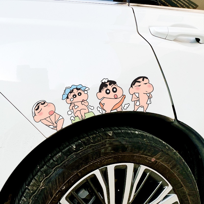 Hl Miếng Dán Trang Trí Xe Hơi / Mũ Bảo Hiểm / Xe Máy Điện Họa Tiết Cậu Bé Bút Chì Shin-Chan Dễ Thương