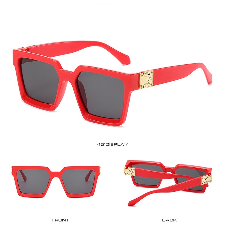 Kính Mát Gọng Vuông Oversize Phong Cách Vintage Sang Trọng Cho Nam Nữ