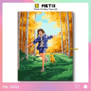 Tranh Tô Màu Theo Số METIS Nàng Thơ Mộng Mơ Đáng Yêu Dễ Tô - Màu Chuẩn N102