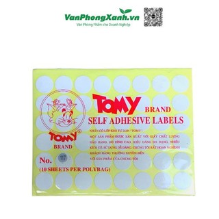 Giấy decan, nhãn dán Tomy A5 các số