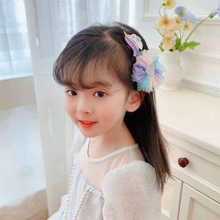 Set kẹp tóc nơ voan công chúa elsa cho bé gái