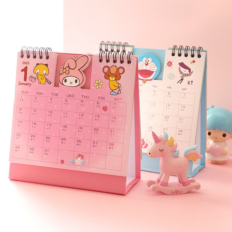 2023 Lịch Để Bàn 2023 Vuông Mặt Sau Dùng Ghi Chú Tiện Lợi Tặng Kèm Sticker Dán