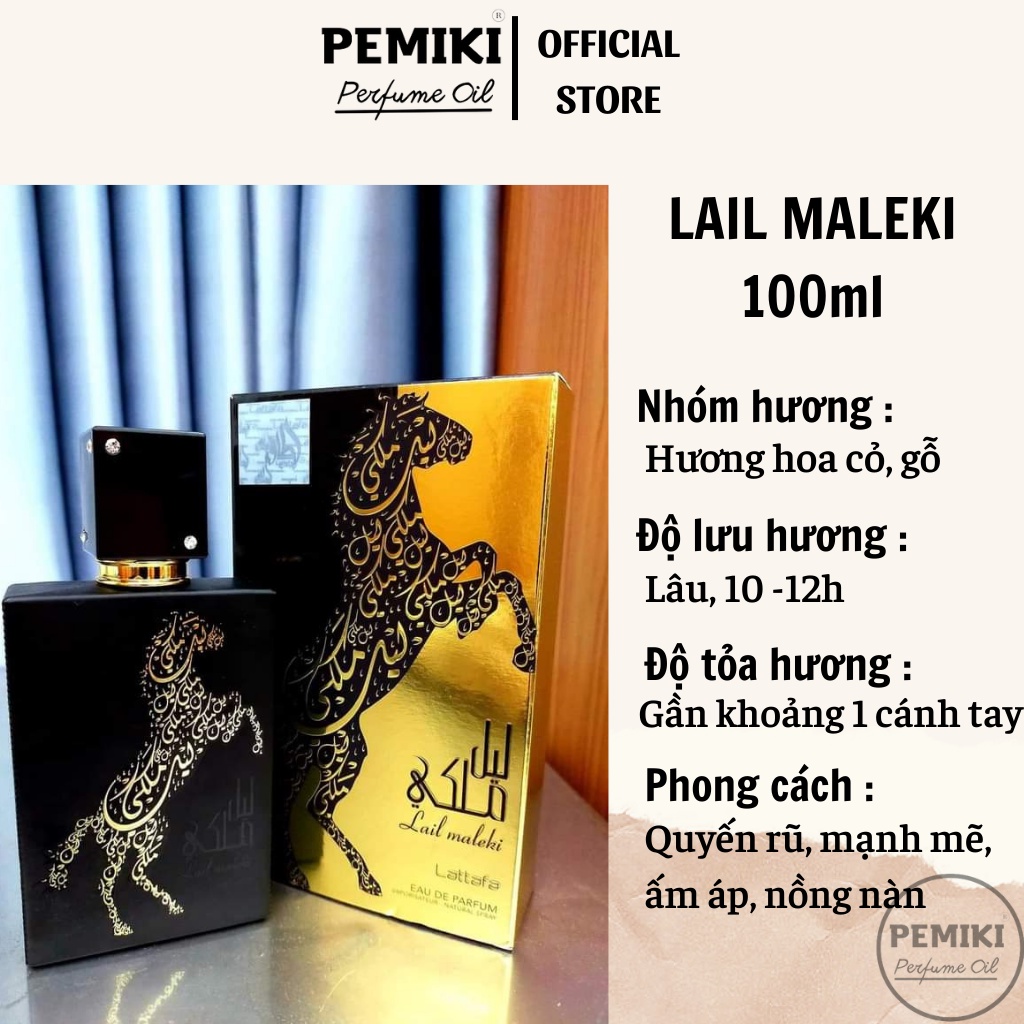 Nước hoa nội địa dubai ngựa đen Lail Maleki 100ml dạng xịt