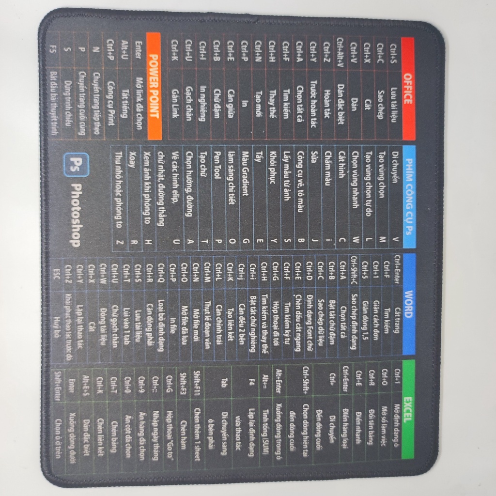 Bàn di chuột khâu viền Goldtech dầy 4mm