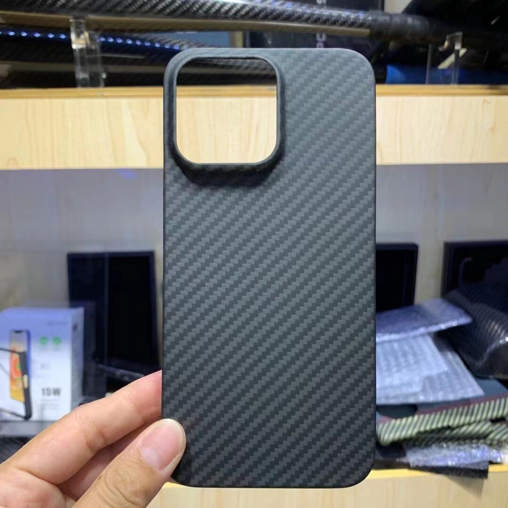 Ốp Điện Thoại Sợi Carbon Siêu Mỏng Có Vòng Nhẫn Bảo Vệ Camera Cho iphone 14 Pro Max 14 Plus