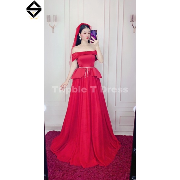 Đầm maxi cưới đi bàn nhẹ nhàng TRIPBLE T DRESS cho dâu xinh - size S/M/L