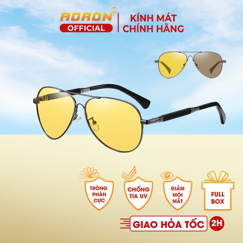 Kính Mắt Vàng Đi Đêm Tròng Đổi Màu Theo Cường Độ Ánh Sáng, Chống Tia UV Phân Cực Chống Chói Loá Đa Chức Năng
