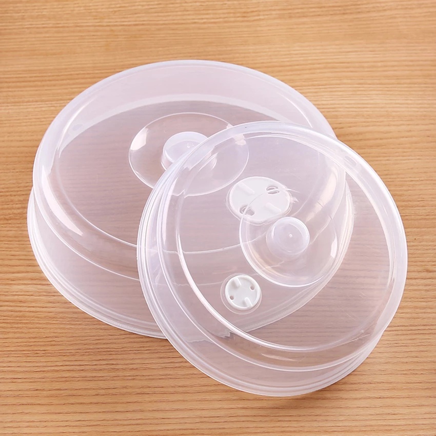 Lồng Bàn Tròn Đậy Thức Ăn Bằng Nhựa Trong Suốt Có Nắp Đậy Chống Văng Dầu Bảo Quản Thực Phẩm Trong Lò Vi Sóng