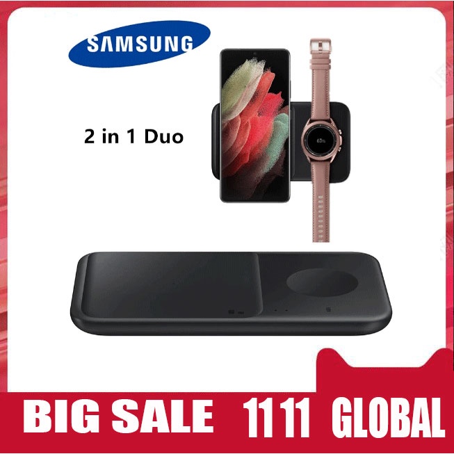 SAMSUNG Đế Sạc Không Dây 2 Trong 1 Duo EP-P4300 Cho iPhone Galaxy Series Galaxy Watch 4/3