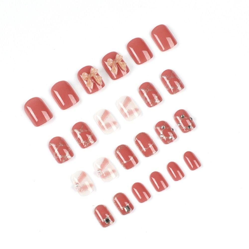 MIHAN1 Set 24 Móng Tay Giả Dạng Nhấn Hình Bướm Độc Đáo MIHAN1