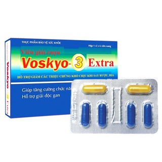 Viên giải rượu Voskyo. Giải rượu nhanh, bảo vệ tế bào gan và tế bào thần kinh. Dễ sử dụng, an toàn cho mọi lứa tuổi