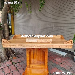 Bàn thờ treo tường gỗ xoan ngang 80 cm gồm 1 bộ ke đế ( hàng loại 1)