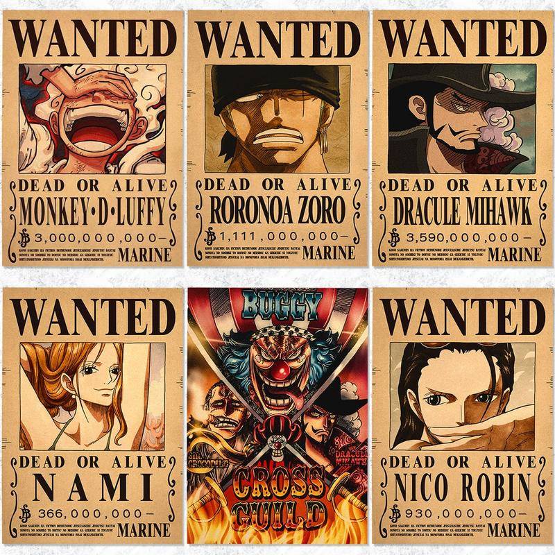 Poster One Piece 28.5x42cm (A3 Paper Size) Phiên Bản Mới, Một Mảnh Muốn Cướp Biển Mũ Rơm Cướp Biển Luffy Chopper Zoro Nami Usopp Sanji Jinbe Franky Brook Robin