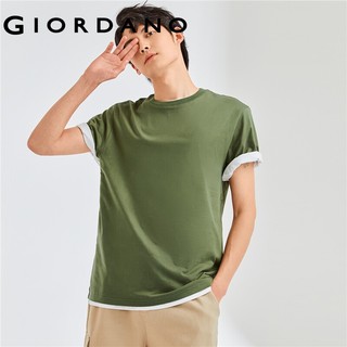Áo thun GIORDANO 13021013 tay ngắn màu trơn cổ tròn thời trang cho nam