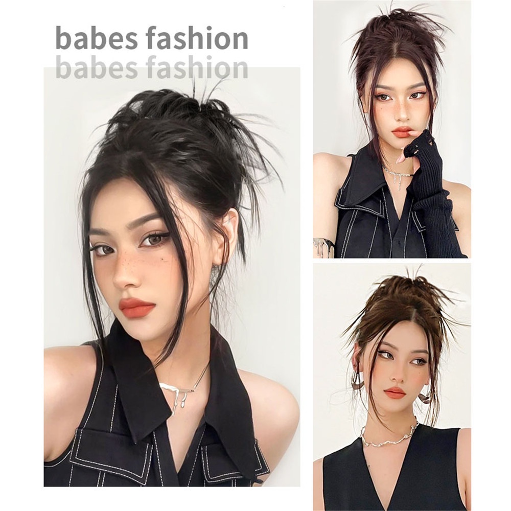 Băng Đô Cài Tóc Giả Hình Tổ Gà Tự Nhiên Cá Tính Cho Nữ Y2K