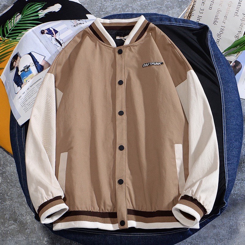 Áo khoác bóng chày️-Áo BOOMBER KAKI OVERSIZED trẻ trung năng động-Hai màu Đen Vàng 3 Size M L XL