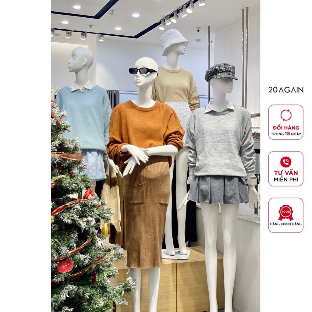 Áo len dài tay 20Again, thiết kế over size năng động cá tính trẻ trung ALA0084