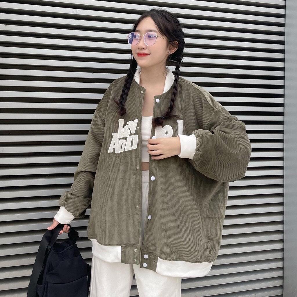 Áo bomber nhung tăm 2 màu