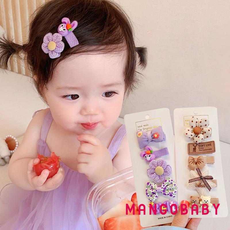 Set 5 Kẹp Tóc Nơ Dễ Thương Cho Bé Gái