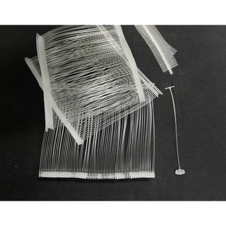 Ti nhựa (đạn nhựa) tiêu chuẩn gắn mác quần áo, ba màu trắng trong,  màu trắng đục, và đen