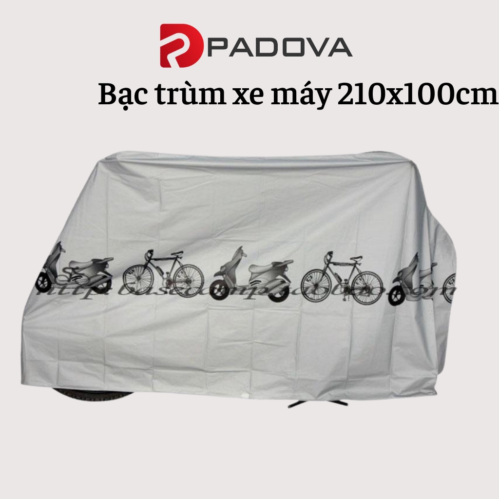 Áo/Bạc Trùm Xe Máy, Xe Đạp Chống Thấm, Chống Nắng, Bụi 210x100cm PADOV