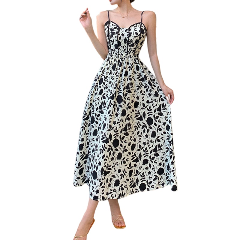 Đầm Maxi Sát Nách Hoạ Tiết Hoa Thiết Kế Thanh Lịch Cho Phái Nữ