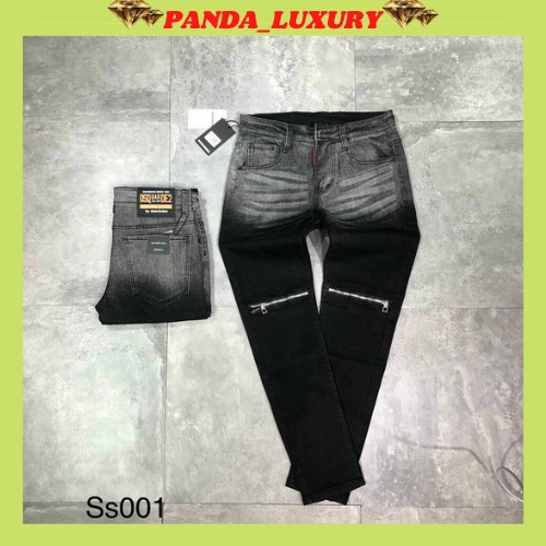 Quần jean nam quảng châu phối loang 2 màu phối dây kéo khóa gối đẹp chất mẫu mới chuẩn hàng shop