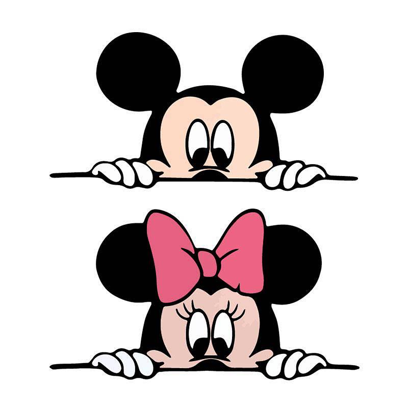 Mickey Mouse Bumper Stickers Personality Cute Cartoon Mickey Minnie Car Side Door Sticker Window Rear Glass Creative Stickers 7eFX