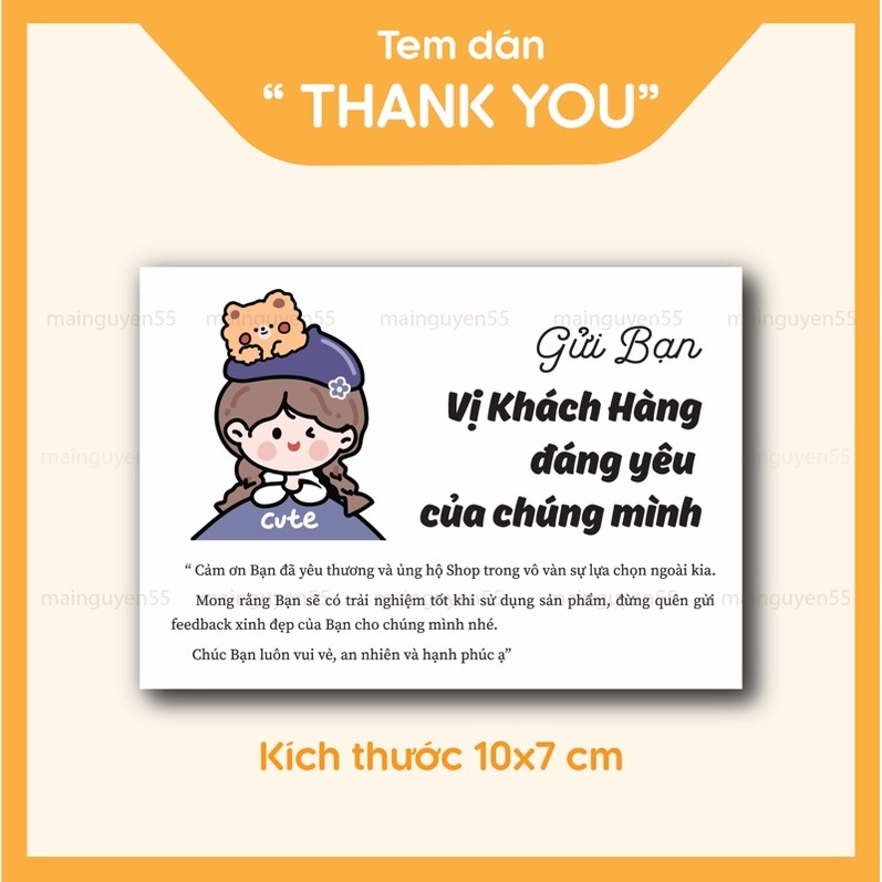 Combo 100 Tem Thank You Dán Hộp Giấy, Tem Dán Cảm Ơn, Thank You