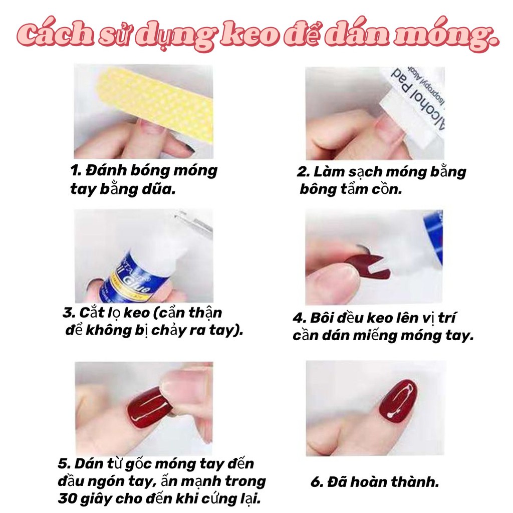 Set 24 Móng Tay Giả Đính Ngọc Trai Toàn Diện Màu Hồng Cho Nữ