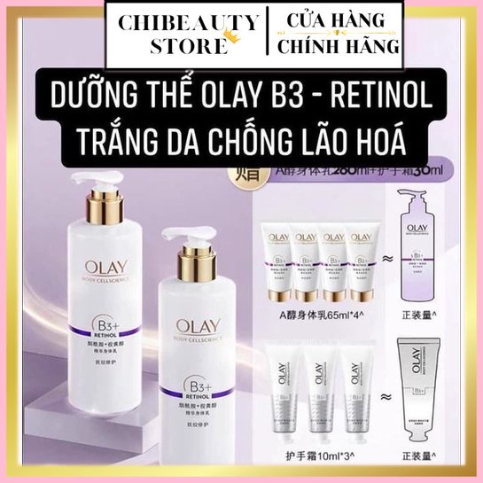 Dưỡng Body Olay B3 + Retinol 250ml/65ml (ORDER 7-14 NGÀY)