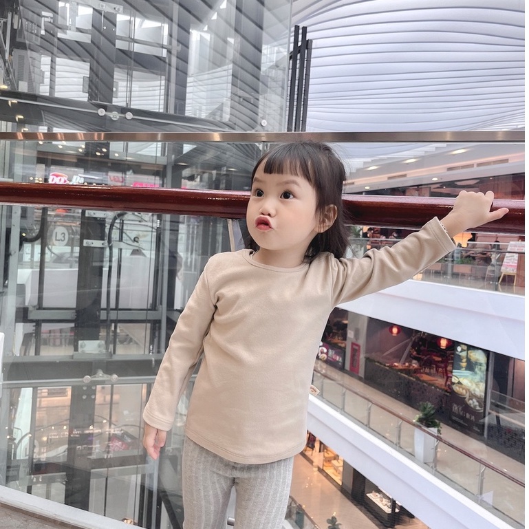 Áo dài tay cổ tròn cotton thun cào bông co giãn 4 chiều siêu mịn cho bé made by Jamie Studio