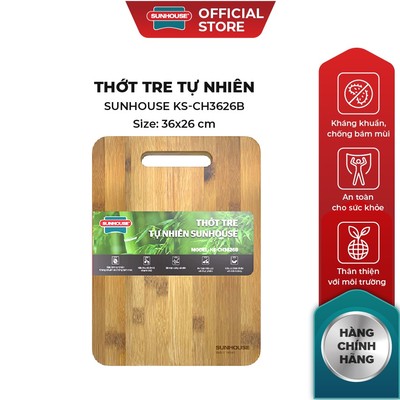 Thớt tre tự nhiên SUNHOUSE KS-CH3626B
