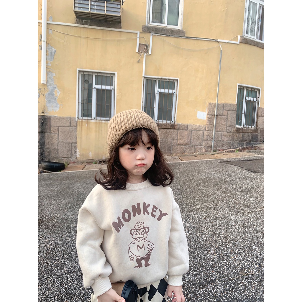 Áo Sweater Vải Lông Dày Thời Trang Thu Đông 2022 Cho Bé Gái