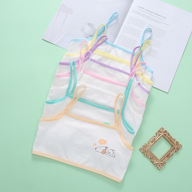 Áo Ngực Cotton Không Đường May Thoải Mái Họa Tiết Hoạt Hình Dễ Thương Cho Bé Gái