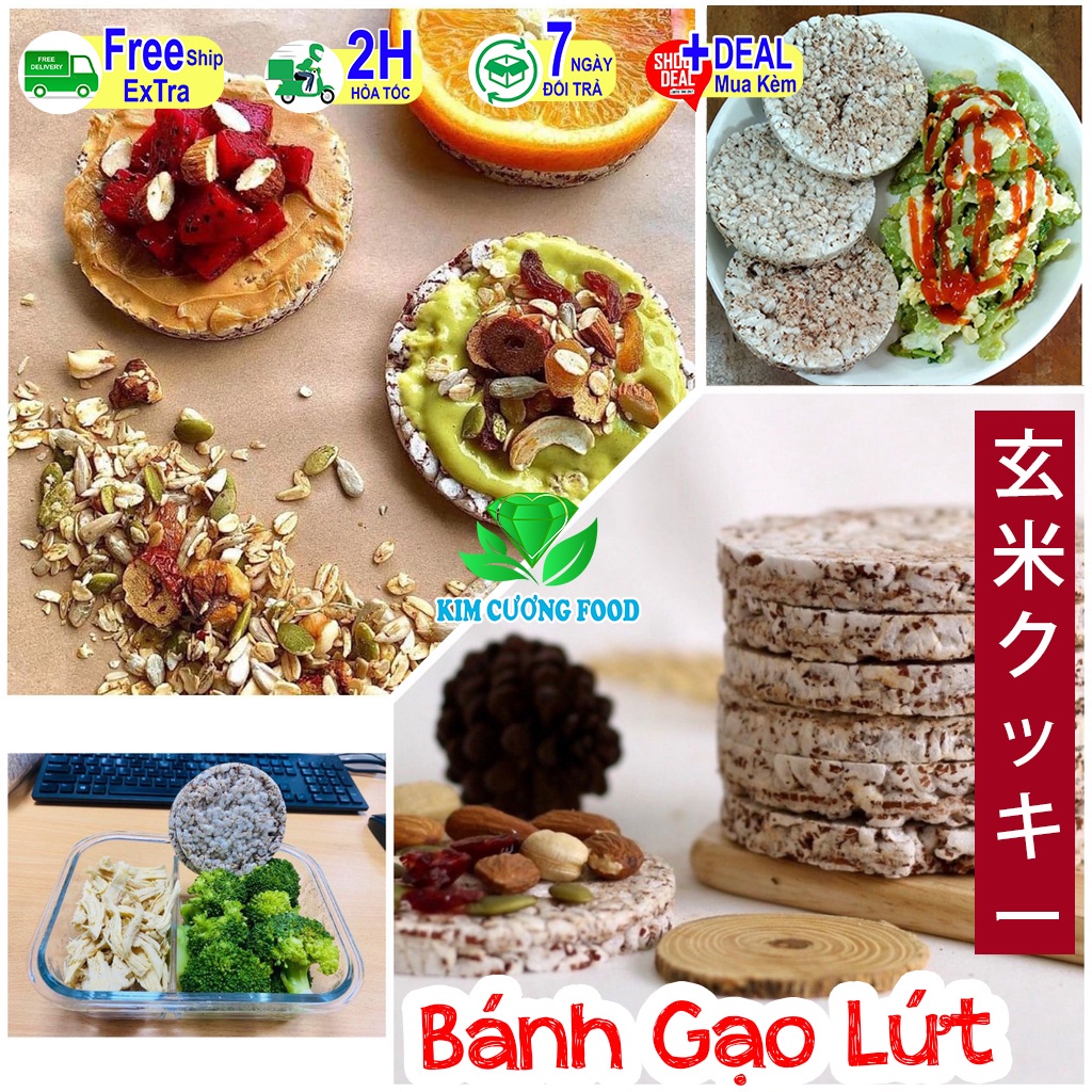 Bánh gạo lứt ăn kiêng Hello Rice cho người giảm cân, bánh gạo lức nguyên hạt giòn ngon giữ nguyên mùi vị của gạo lứt