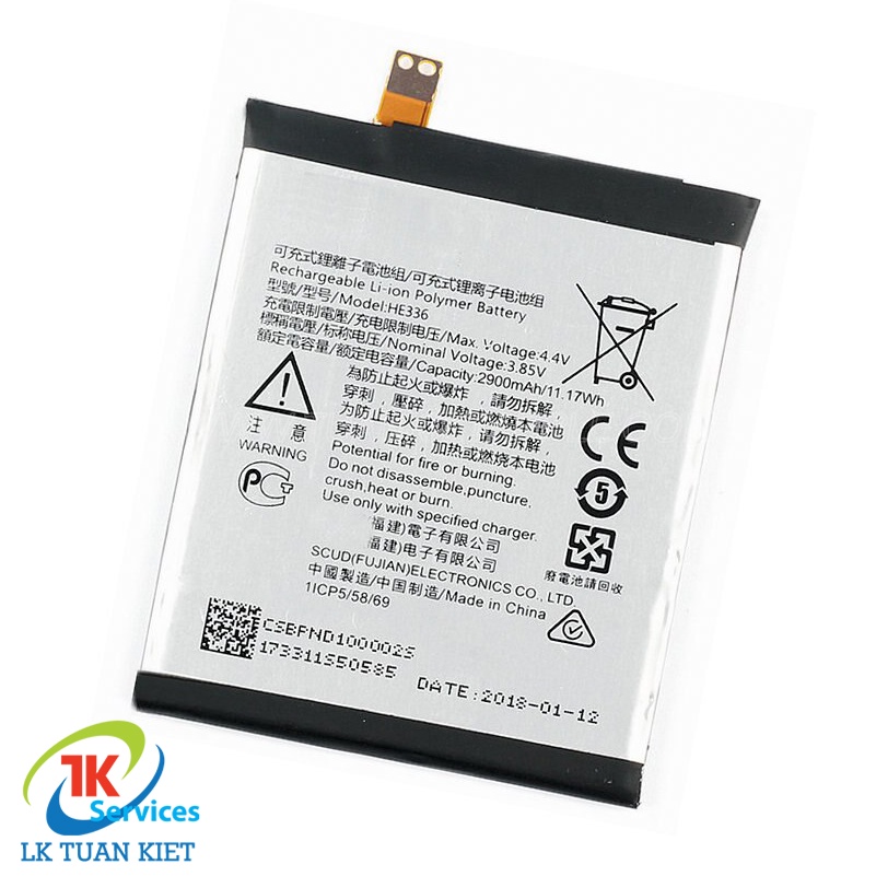 Pin Nokia HE336 / Pin Nokia 3.1 / Nokia 5 (2900mAh) dung lượng cao bảo hành 1 đổi 1