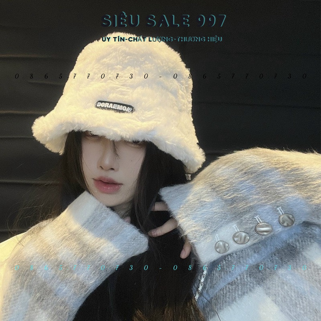 MŨ VÀNH QC DORAEMON CHẤT LÔNG THỎ XOẮN XỊN MỊN CAO CẤP