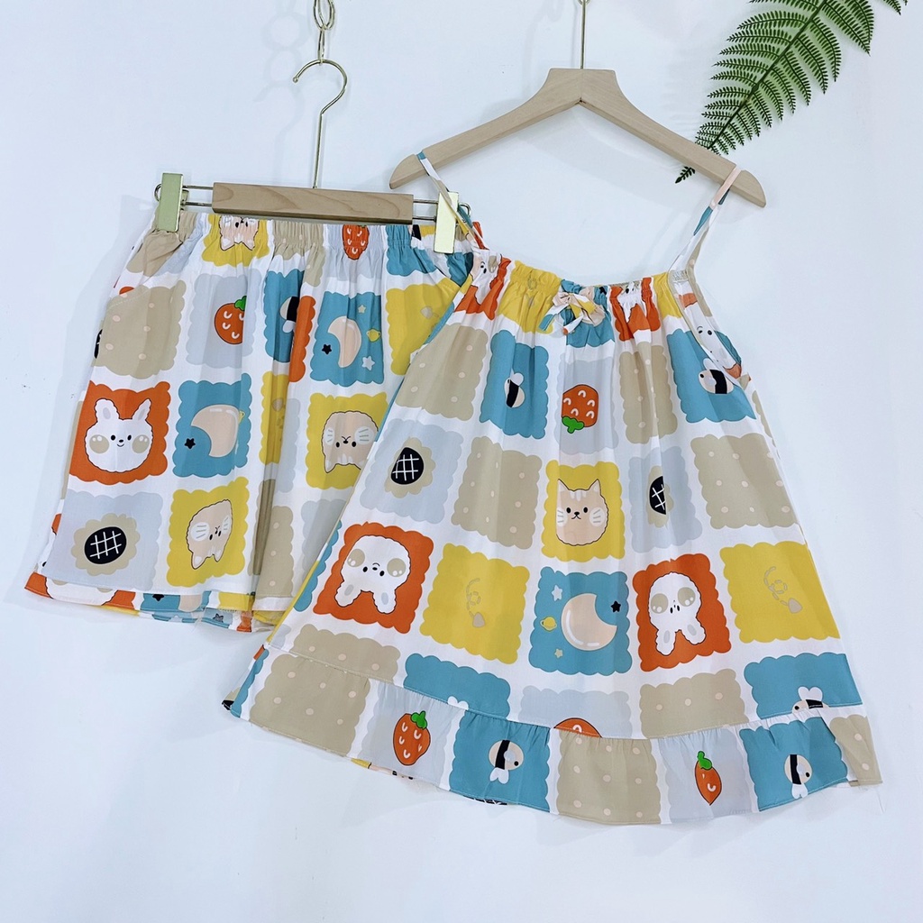 Bộ lanh đùi hai dây VNXK 45-75kg Taravn ĐHD110, Đồ bộ tole 2 da loại 1 mịn mát, đường may kĩ