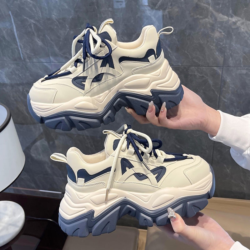 Giày Sneaker Nữ Giày Bata Nữ Giày Thể Thao Đế Dày Tăng Chiều Cao Phối Màu Sắc Độc Đáo Thời Trang Mùa Hè 2022 Cho Nữ Giày nữ đẹp