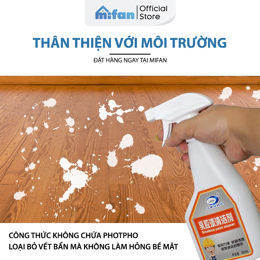 Bình Xịt Tẩy Sơn Nước Cao Cấp LKB 350ml - Làm Sạch Nhanh Vết Sơn Cứng Đầu Trên Tường, Sàn, Cửa - Hiệu Quả 99,9%