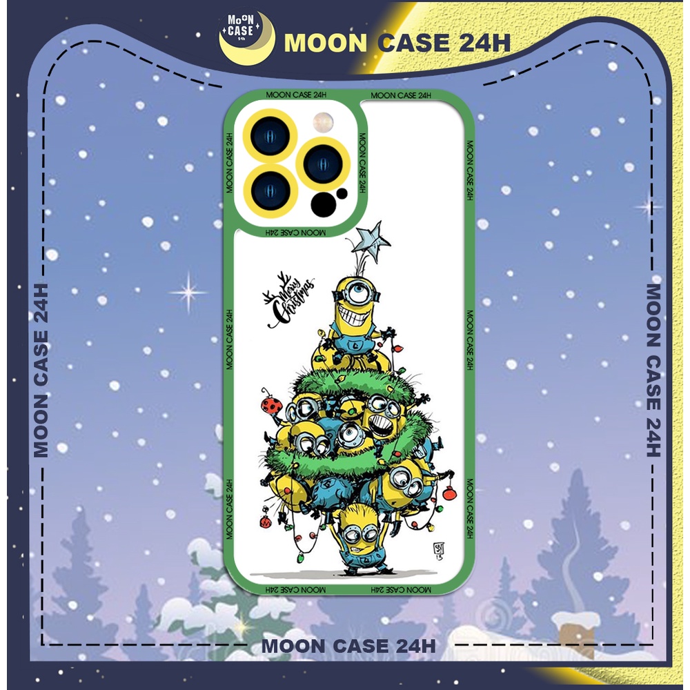 Ốp lưng iphone cạnh vuông Moon Case Cây thông Minion 7/7plus/8/8plus/x/xs/11/12/13/14pro/max/plus/promax