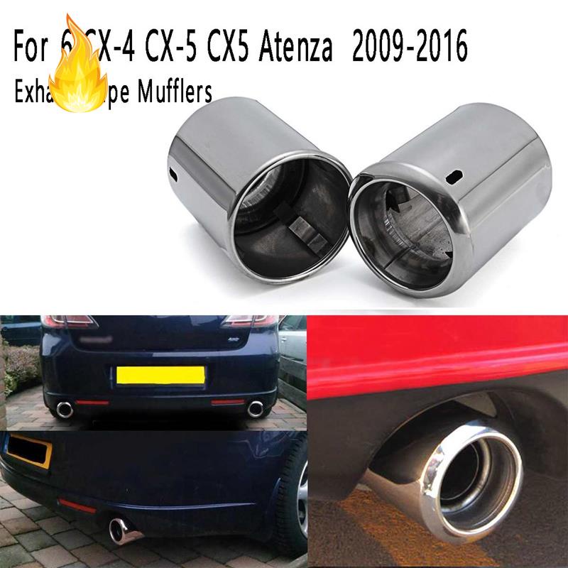 Set 2 Ống Xả Khí Thải Giảm Thanh Bằng Inox Cho Mazda 6 CX-4 CX-5 CX5 Atenza 2009-2016